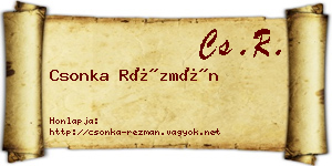 Csonka Rézmán névjegykártya